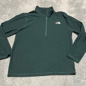 The North Face Shirt Mens XL Green Quarter Zip Fleece Jacket